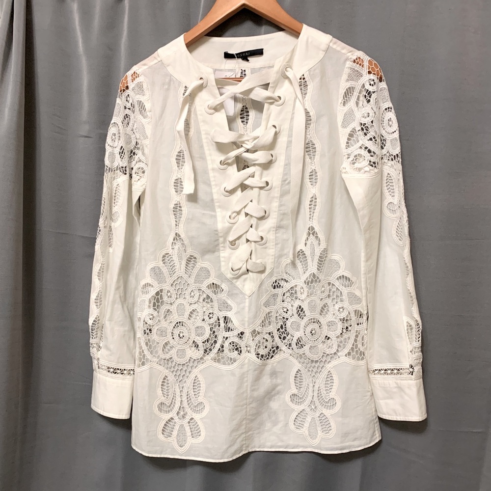 GUCCI white lace top NWT